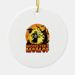 Monsters Mom Halloween Monster Ghost Skeleton Spoo Ceramic Ornament