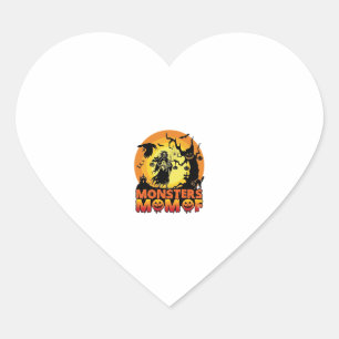 Monsters Mom Halloween Monster Ghost Skeleton Spoo Heart Sticker