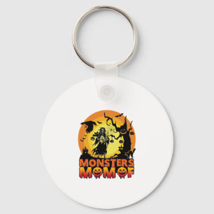 Monsters Mom Halloween Monster Ghost Skeleton Spoo Keychain