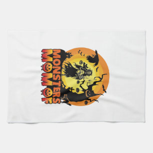 Monsters Mom Halloween Monster Ghost Skeleton Spoo Kitchen Towel