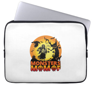 Monsters Mom Halloween Monster Ghost Skeleton Spoo Laptop Sleeve