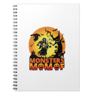 Monsters Mom Halloween Monster Ghost Skeleton Spoo Notebook