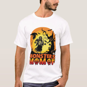 Monsters Mom Halloween Monster Ghost Skeleton Spoo T-Shirt