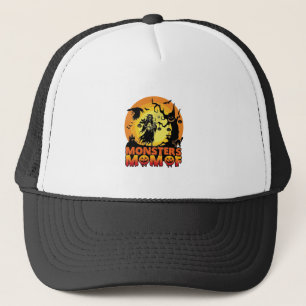 Monsters Mom Halloween Monster Ghost Skeleton Spoo Trucker Hat