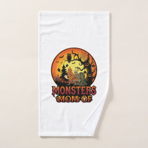 Monsters Mom Halloween Skeleton Pumpkin Owl Spooky Hand Towel
