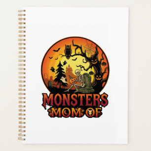 Monsters Mom Halloween Skeleton Pumpkin Owl Spooky Planner