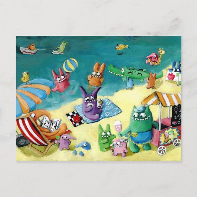 Monsters on the Beach Postcard (Front)