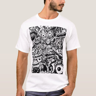 monsters pattern ugly abstract spooky scary creepy T-Shirt