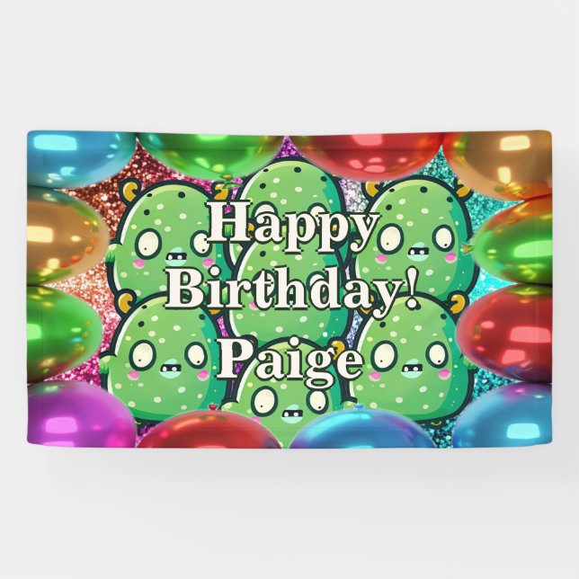 Monsters Personalized character birthday banner (Horizontal)