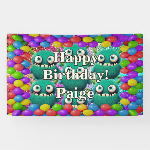 Monsters Personalized character birthday banner