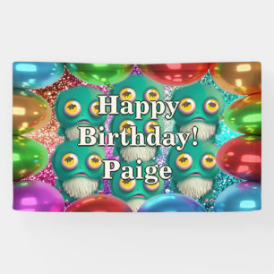 Monsters Personalized character birthday banner