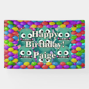 Monsters Personalized character birthday banner