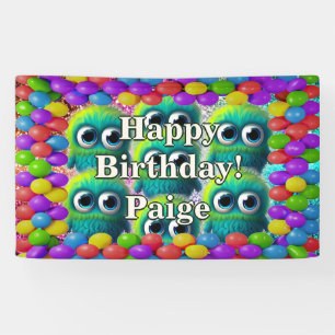 Monsters Personalized character birthday banner