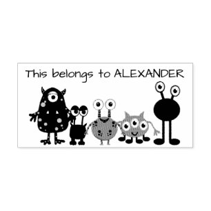 Monsters Rubber Stamp