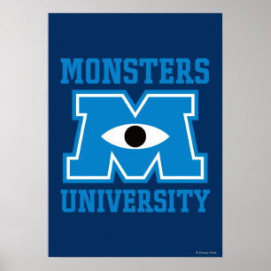 Monsters University Blue Logo Poster