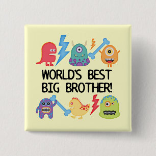 Monsters World Best Big Brother 2 Inch Square Button