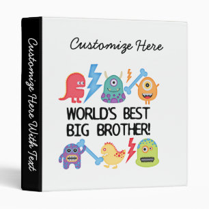 Monsters World Best Big Brother Binder