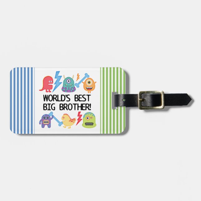 Monsters World Best Big Brother Luggage Tag (Front Horizontal)
