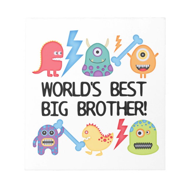 Monsters World Best Big Brother Notepad (Front)