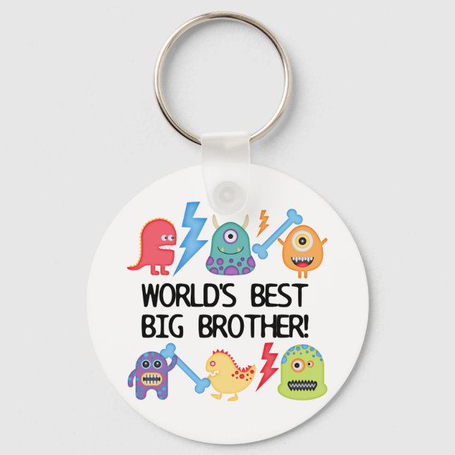 Monsters World's Best Big Brother Keychain (Front)