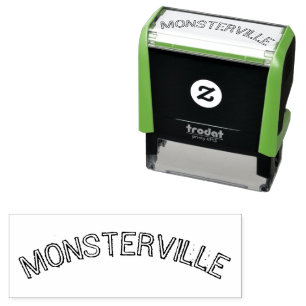 " MONSTERVILLE " SCARY HALLOWEEN, FUN MONSTER WORD SELF-INKING STAMP