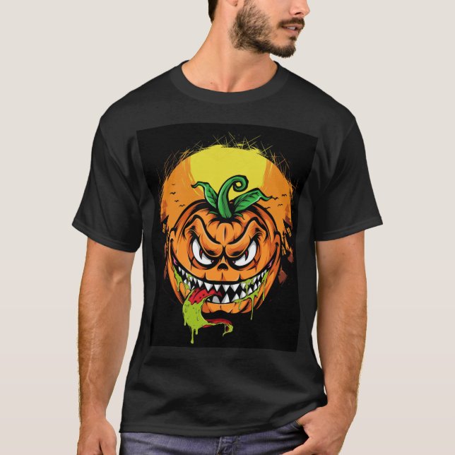 monstre citrouille halloween T-shirt pour hommes (Devant)