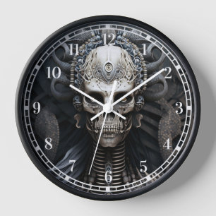 Monstre crâne Squelette Horloge d'horreur