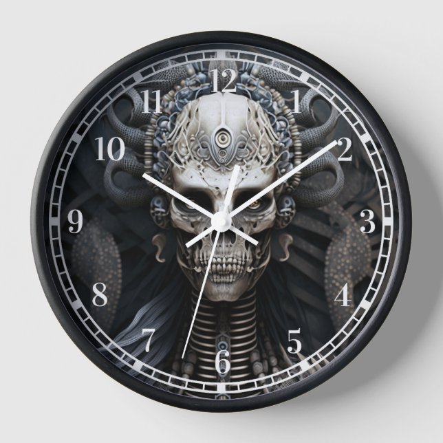 Monstre crâne Squelette Horloge d'horreur (Recto)