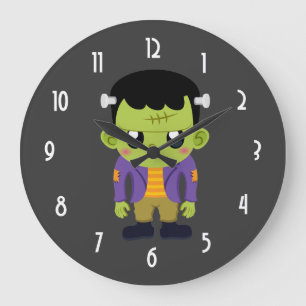 Monstre Frankenstein Vert Halloween Grande horloge