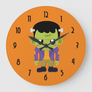 Monstre Frankenstein Vert Halloween Grande horloge