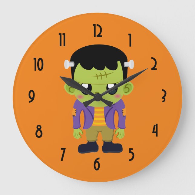 Monstre Frankenstein Vert Halloween Grande horloge (Recto)