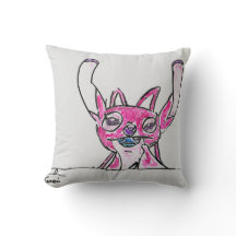 Monstre rose Coussin décoratif