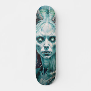 Monstrous Female Skateboard with Horns
