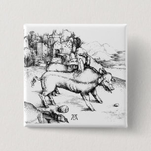 Monstrous Pig 2 Inch Square Button
