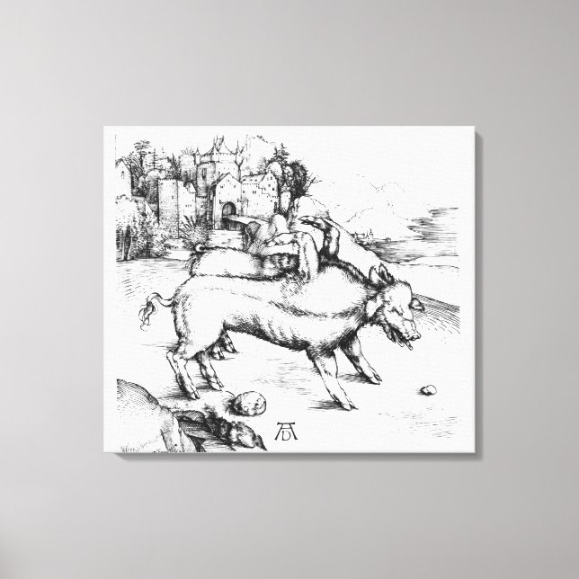 Monstrous Pig Canvas Print (Front)