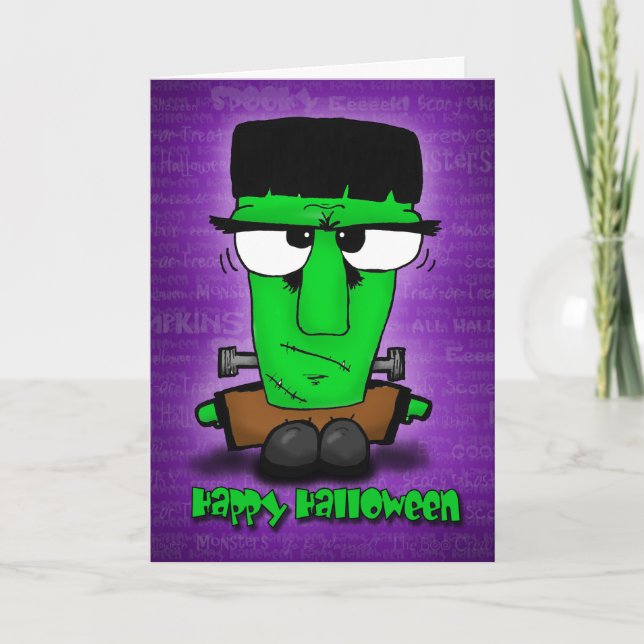Monstrously Fun Frankie Halloween Card (Front)
