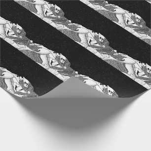 Mont Blanc black and white mountain Wrapping Paper