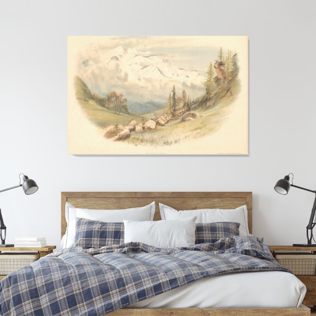 Mont Blanc Canvas Print (Insitu(Bedroom))