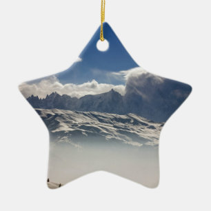 Mont Blanc France Holiday Card Poster Photo Block Ceramic Ornament