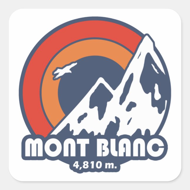 Mont Blanc France Sun Eagle Square Sticker (Front)