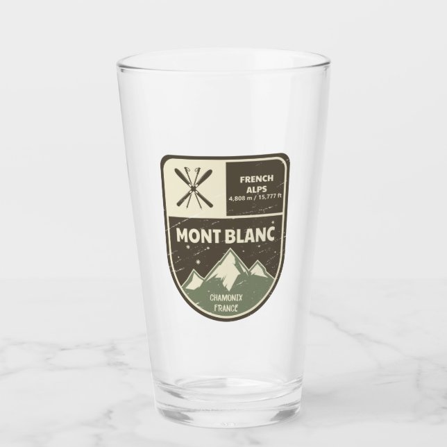 Mont Blanc French Alps Chamonix France Glass (Front)