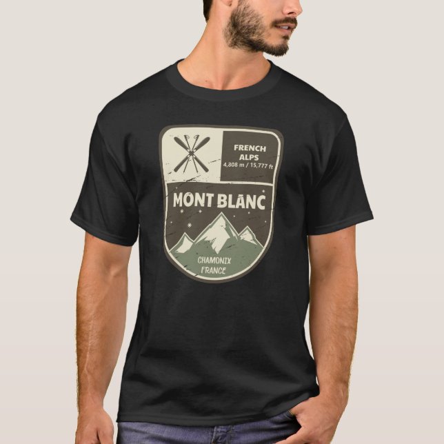 Mont Blanc French Alps Chamonix France T-Shirt (Front)
