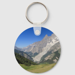 mont Blanc from Ferret valley, Italy Keychain