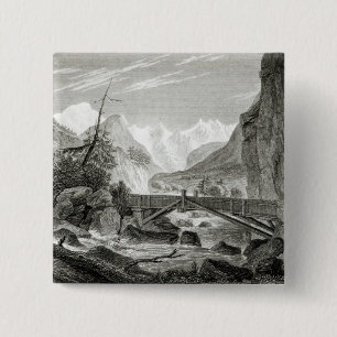 Mont Blanc from the Baths of St. Didier 2 Inch Square Button
