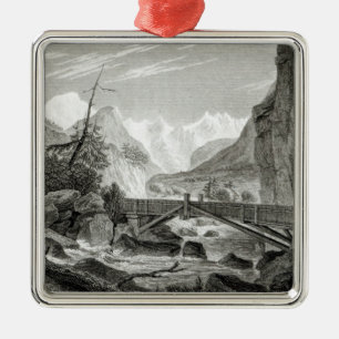 Mont Blanc from the Baths of St. Didier Metal Ornament