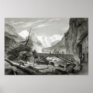 Mont Blanc from the Baths of St. Didier Poster