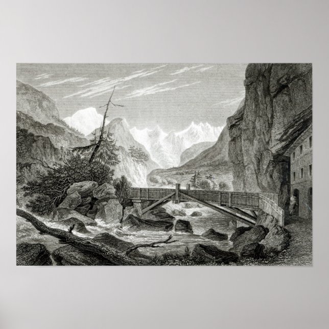 Mont Blanc from the Baths of St. Didier Poster (Front)