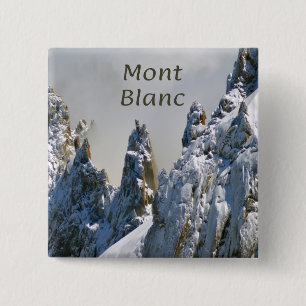 Mont Blanc Monte Bianco White Mountain Alps Europe 2 Inch Square Button