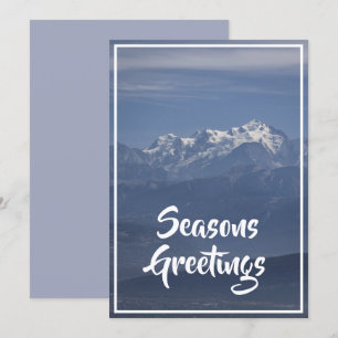 Mont Blanc Snowy Summit View Christmas Holiday Card