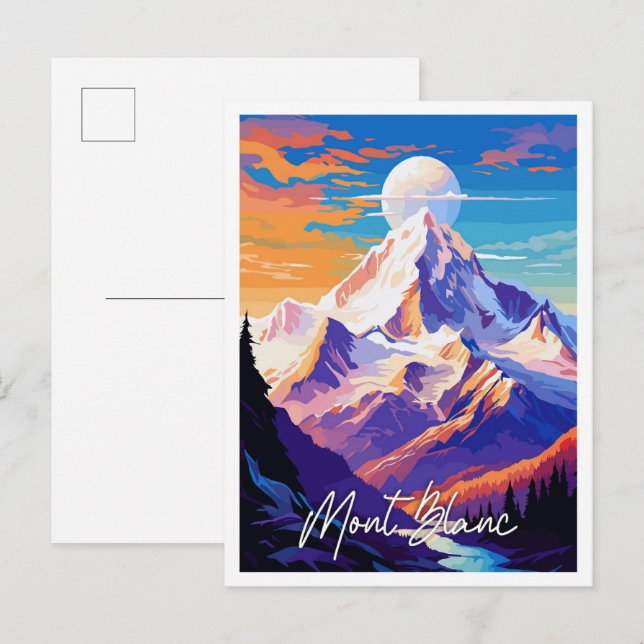 Mont Blanc vintage travel illustration Postcard (Front/Back)